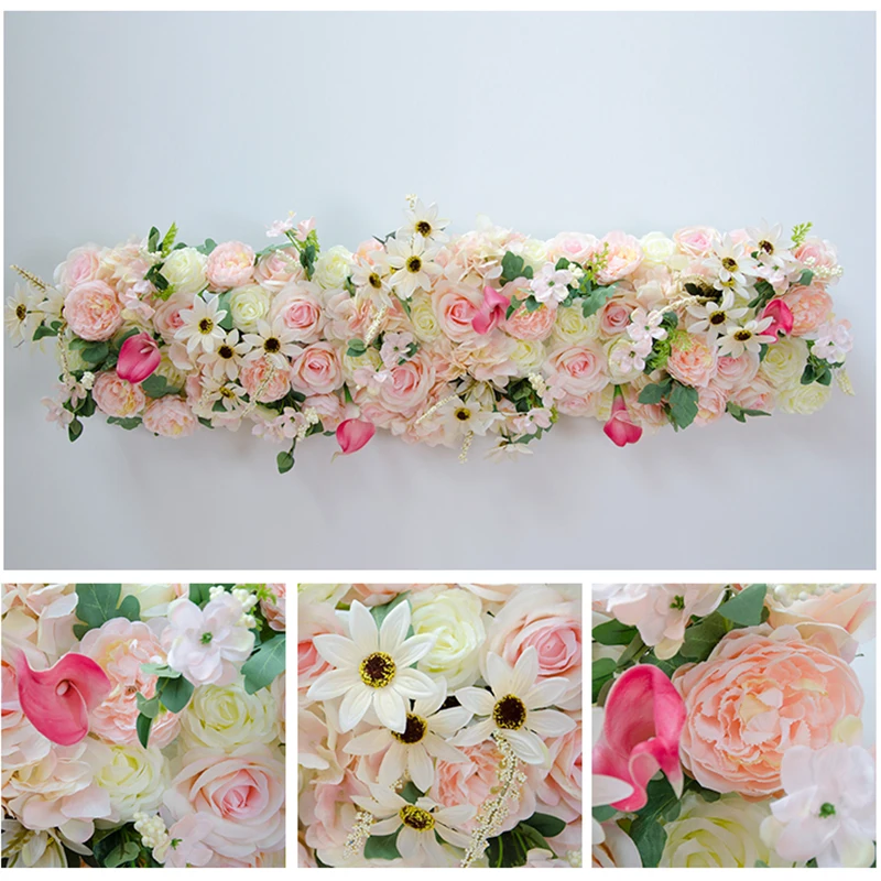 1 м искусственный ряд цветов свадебное украшение арка цветок стена свадьба