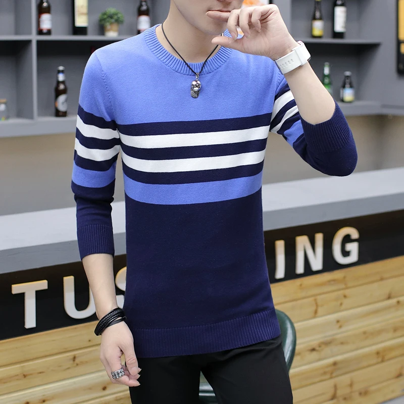 2019 осень и зима новый мужской свитер Мужская Круглый Воротник Разноцветные