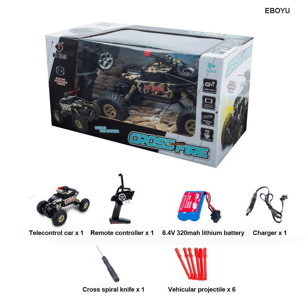Wltoys 18428 A 1/18 2 4G 4WD RC машина с ракетной установкой 0.3MP Wifi FPV камерой внедорожный