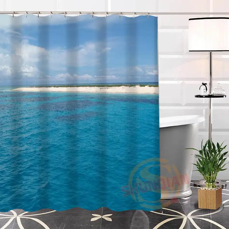 

Best Nice Custom Water And Ocean Shower Curtain Bath Curtain Waterproof Fabric For Bathroom MORE SIZE WJY#77