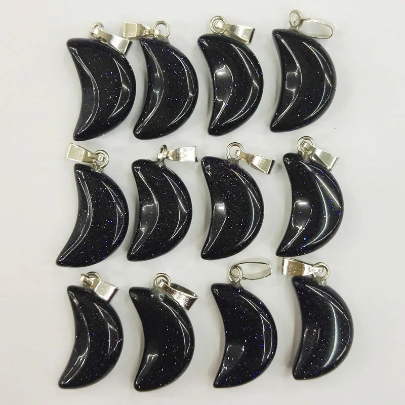 50 шт./лот колье с подвеской из натурального камня лунным голубым песком для