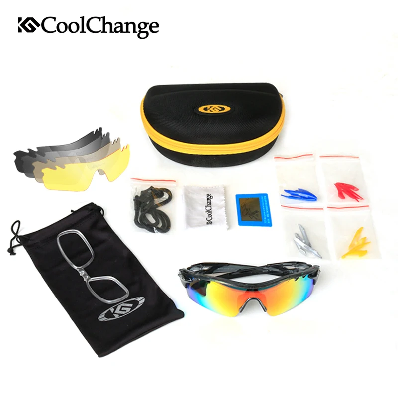 CoolChange поляризационные спортивные солнцезащитные очки для велоспорта, очки для горного велосипеда, защитные очки для велосипеда, очки с 5 линзами, аксессуары