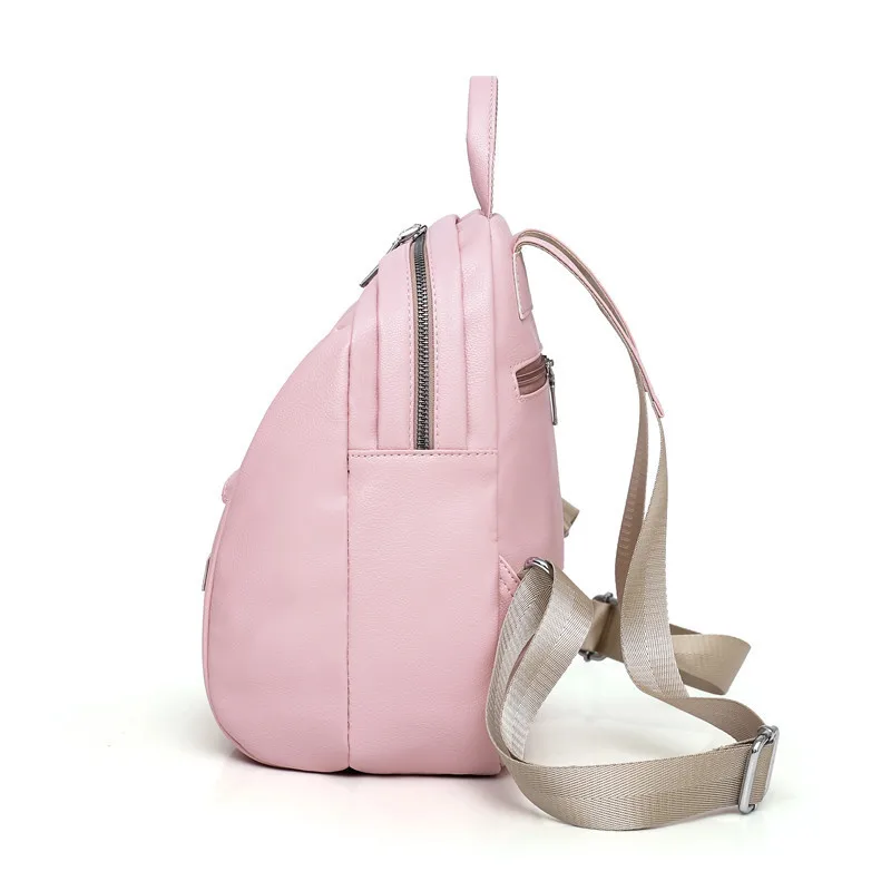 Новинка 2018 рюкзак из мягкой искусственной кожи Женский винтажный школьный для