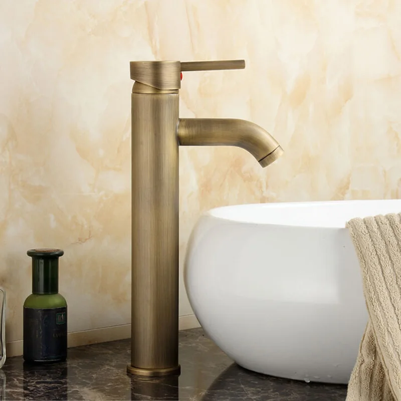

Contemporary Concise Bathroom Faucet Antique bronze finish Brass Basin Sink Faucet Single Handle water taps GZ8011