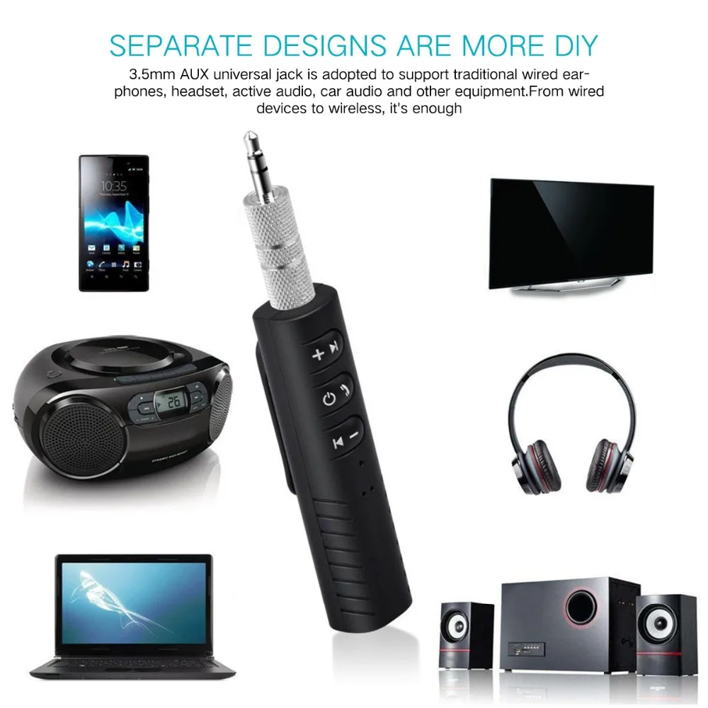 Universal 3.5mm jack Bluetooth Car Kit Hands free Music Audio Receiver Adapter Auto AUX for Speaker Stereo Take Photo | Автомобили и