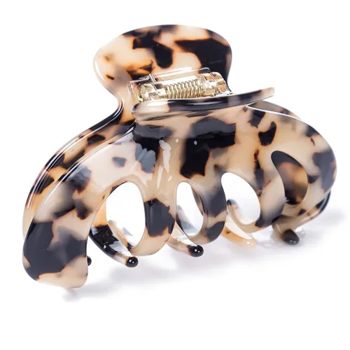 Light Tortoise Shell 3," целлулоидный большой размер роскошный ручной работы французский дизайн элегантный модный коготь для волос черепаховая оболочка аксессуары для женщин заколка для волос - Цвет: Light Tortoise Shell