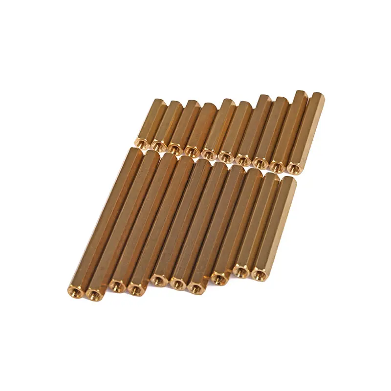 H057 10 шт./лот полый Медный столб M3 PCB монтажные столбы шестигранные двойной пропуск