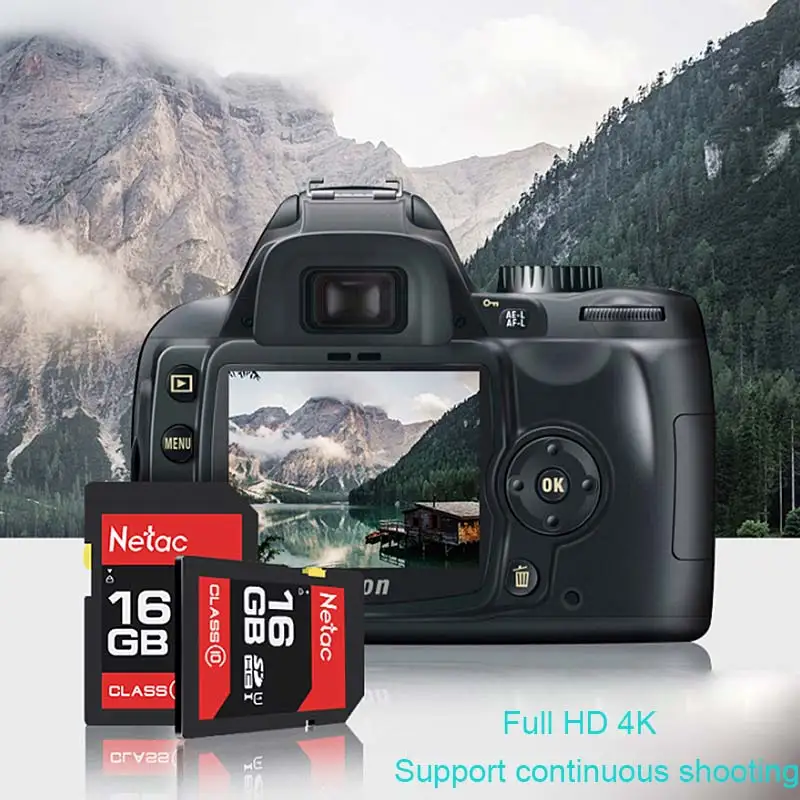 Netac SD карты 16 ГБ Памяти высокоскоростная карта до 90 МБ/с./с. Full HD 4 к DJ музыка