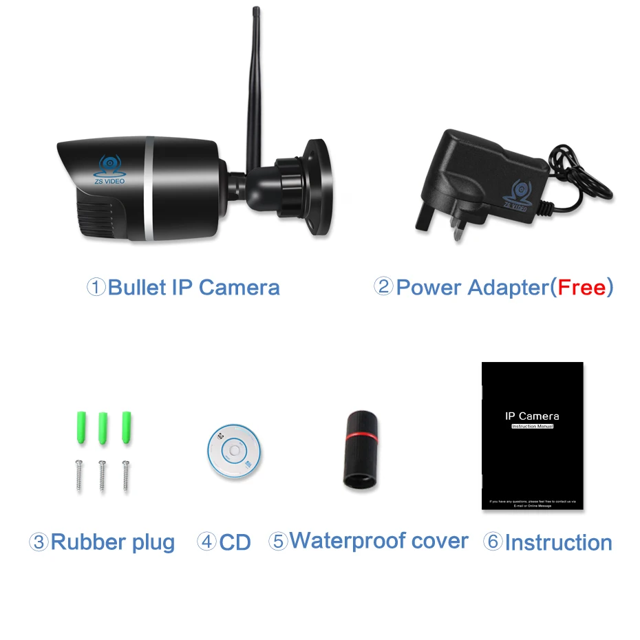 ZSSP Wi Fi беспроводная hd 1080P 2 0 MP камера безопасности Открытый ONVIF P2P система