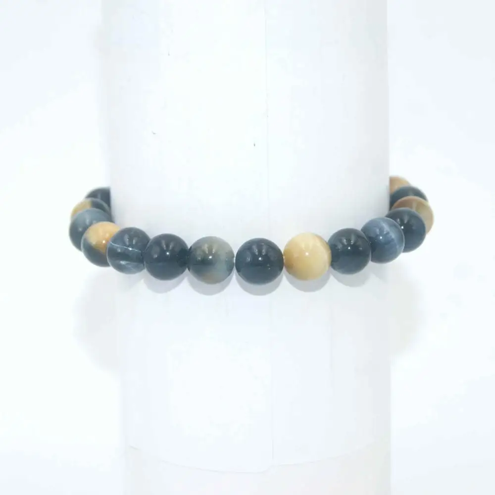 Gold Blue Tiger Eye Передача удачи 6 8 10 мм натуральный камень Бусины аметисты Агаты тигровый глаз Lapis браслеты из лазурита для женщин мужчин Йога браслет Femme - Окраска металла: Gold Blue Tiger Eye