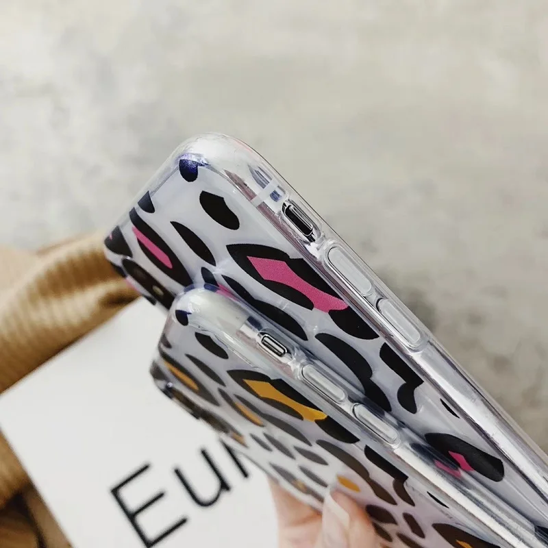 Модный мягкий чехол для телефона с леопардовым принтом iphone XS Max X XR прозрачный из