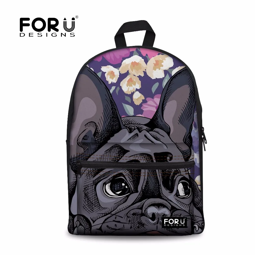 Школьные ранцы FORUDESIGNS с французским бульдогом для девочек подростков