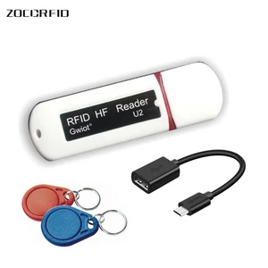 Считыватель RFID Mini USB 13,56 МГц для iPad, Android, Mac, Windows + 10 шт. карт