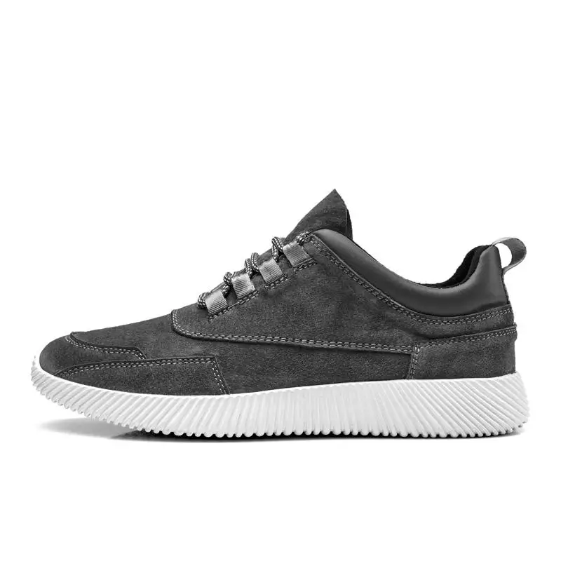 Fotwear, мужские кожаные кроссовки, повседневная обувь на шнуровке, легкая, удобная, универсальная - Цвет: Gray