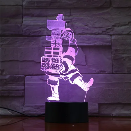 Рождественский 3D лампа USB ночник Санта Клаус светодиодный RGB освещения Luminaria стол Дети Рождественские подарки домашние декоративные AS1611