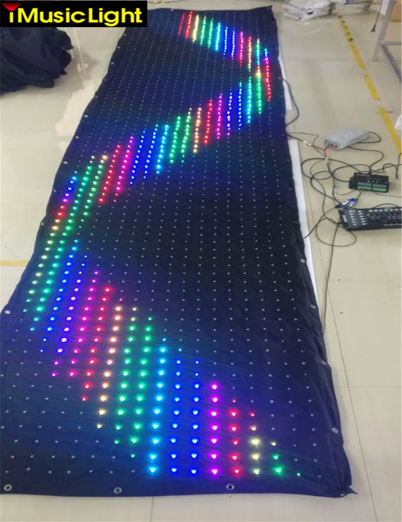 P6 120 см на 500 светодиодный гибкий дисплей LED видео ткань PC/DMX контроль с sd картой|dmx