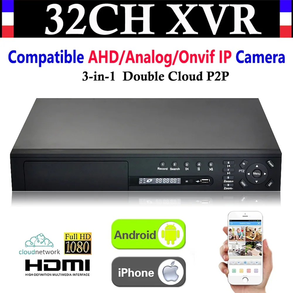 Видеорегистратор NVR AHD 32 канала HD 1080P 4 * HDD гибридный 1080N|ahd dvr|cameras cameracamera ip |