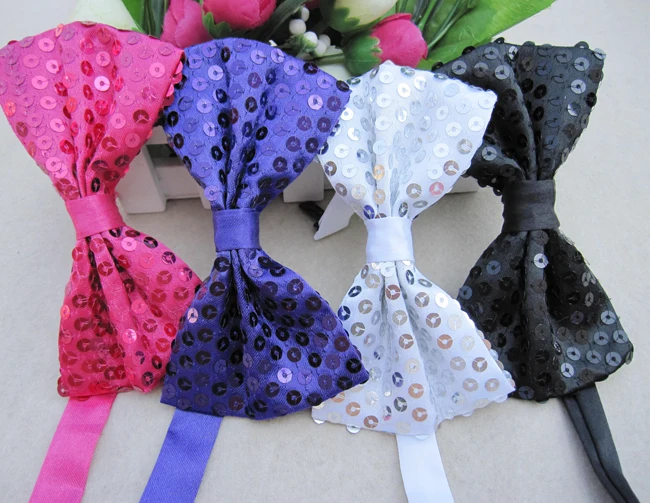 2018 Новый Модный Блестящий галстук бабочка с пайетками регулируемый для