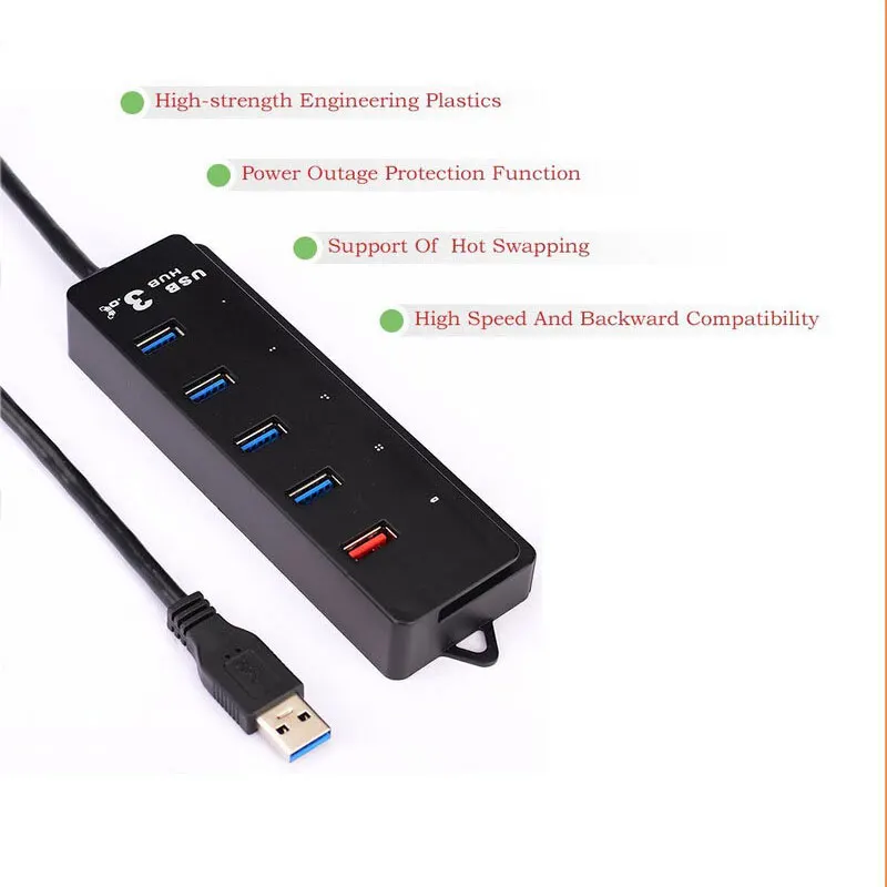 Usb концентратор usb разветвитель Leadzoe с 1 зарядным портом и 4 портами USB 3 0 5