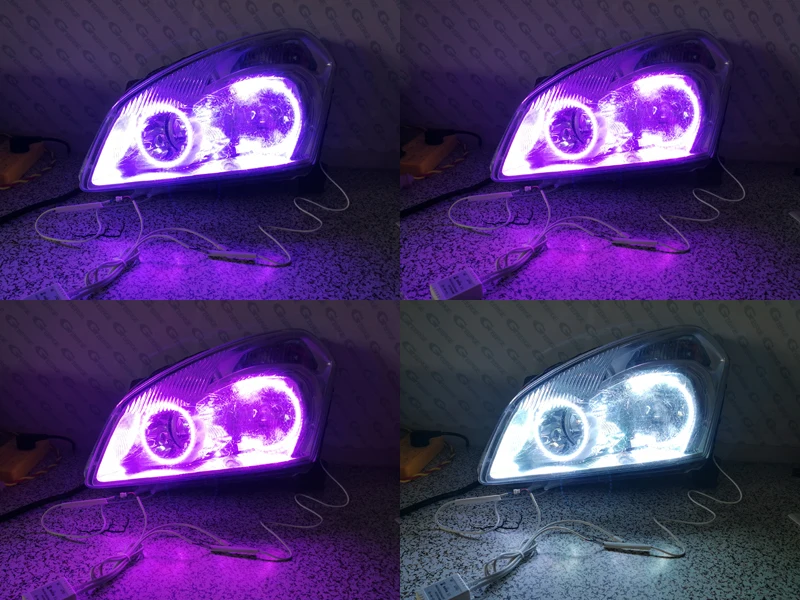 Для Nissan Qashqai 2007 2008 2009 2010 отличные RF контроллер Bluetooth мульти-Цвет ультра яркая цветная(RGB) комплект светодиодов «глаза ангела»