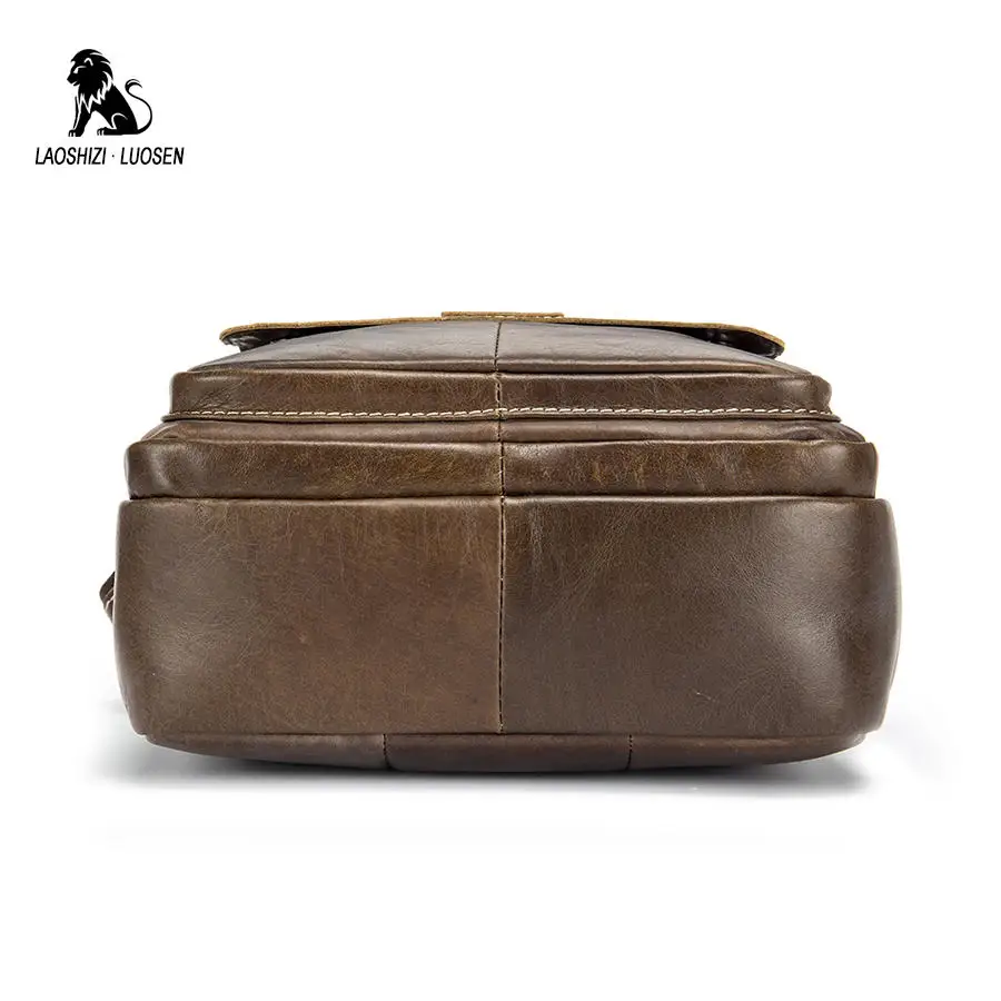 LAOSHIZI Genuine Leather Shoulder Bags for Men Messenger Bag Small Male Tote Vintage New Crossbody Men's Handbag |