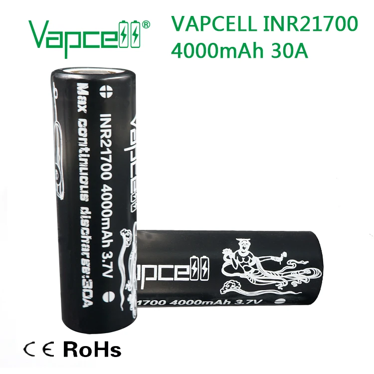 Аккумуляторная батарея VAPCELL INR21700 4000 мАч 21700 30 А 3 7 в 2 шт.|Перезаряжаемые батареи| |