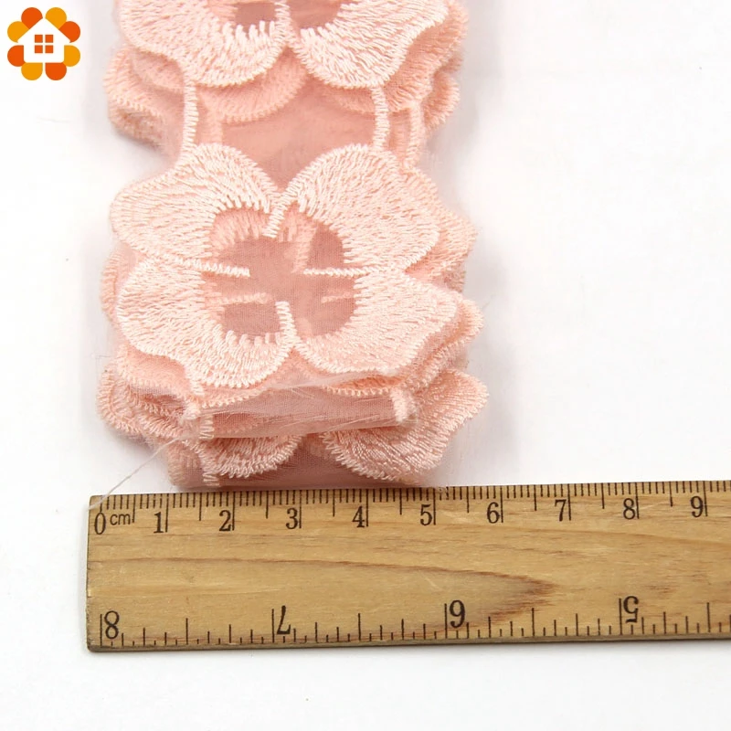 Новинка 2 м/лот 5 см ширина цветок ручная работа пэчворк хлопок и органза материал