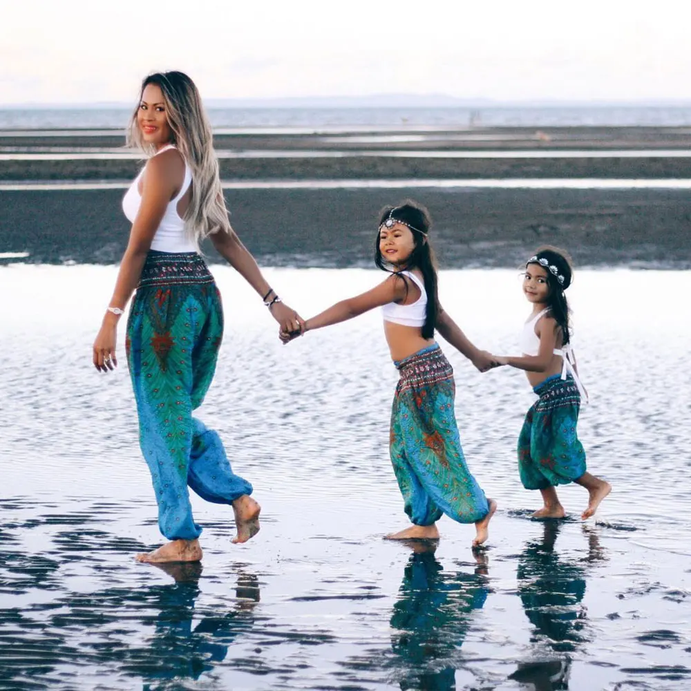 

Модные тренировочные штаны Jessingshow для мамы и ребенка, семейная одежда с 3D принтом, одежда для девочек, спортивные штаны для мамы и дочки