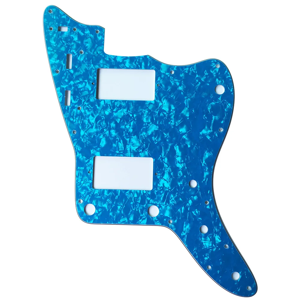 

Pleroo Custom Guitar pickgaurd - For Japan Jazzmaster Guitar Pickguard with PAF Humbucker, 4 Ply Blue Pearl