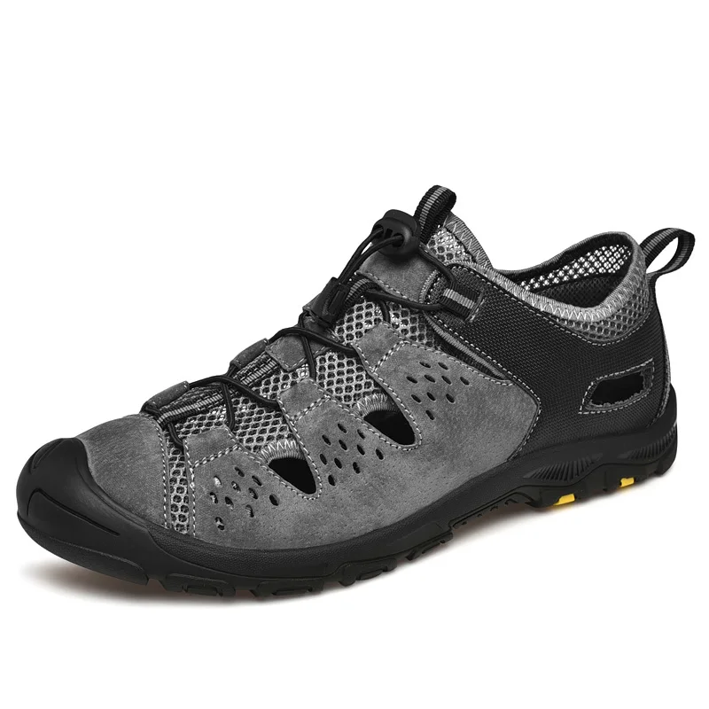 Мужские сетчатые кроссовки VESONAL летние дышащие из натуральной кожи с отверстиями
