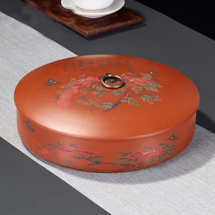 flower with lid XMT-HOME новая керамическая чайная коробка caddy Канистра для пуэр чая 357 г Большой чай мыть caddy Канистра контейнер для кофе 1 шт - Цвет: flower with lid