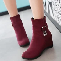 in autumn and winter the new style of interior is raised with frosted suede women boots and the fashion is simple comfortable
