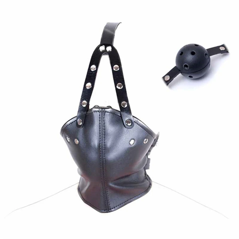 CamaTech из искусственной кожи головная повязка с дышащей рот кляп фетиш воротник