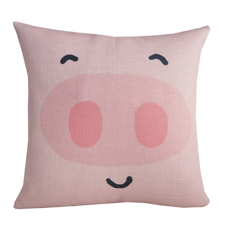 

Linen Cushion Cover Korean style abstract Cartoon animal Pattern 7594 Pillow Case Sofa Chair Waist Pillow cover Home Decorative