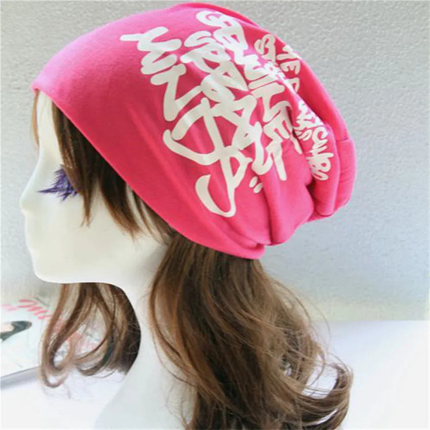 Модные Весна-осень-зима Для женщин шапки и шарфа письма хип-хоп шапочки шляпа
