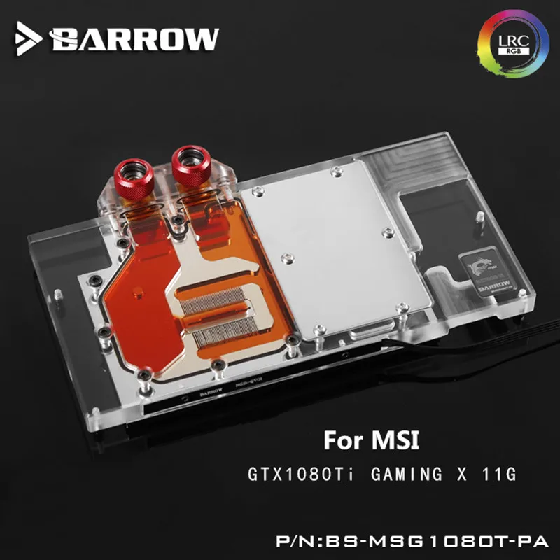 BS MSG1080T PA курган водяного охлаждения gpu Блок для MSI GTX 1080 TI GAMING X 11 г чехол компьютера