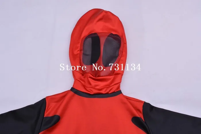 Детский костюм Дэдпул детский красный и черный боди из лайкры спандекса