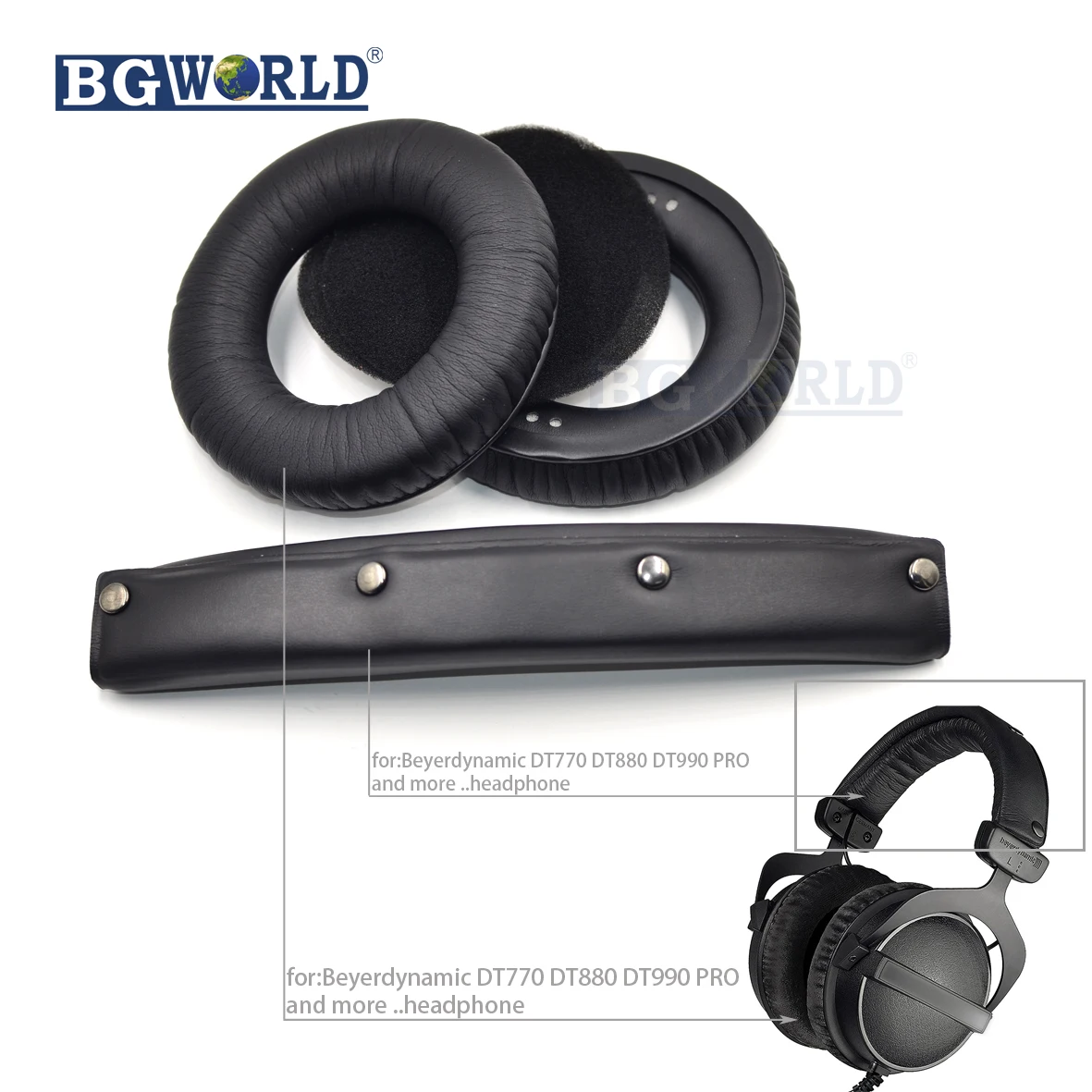 Наушники вкладыши BGWORLD губчатые для наушников BEYERDYNAMIC DT770 DT880 DT990 PRO|Аксессуары