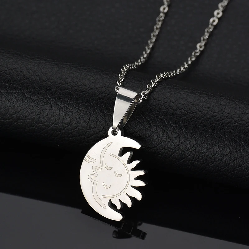 Новое поступление модное ожерелье Луна подвеска в виде солнца золото и сталь из