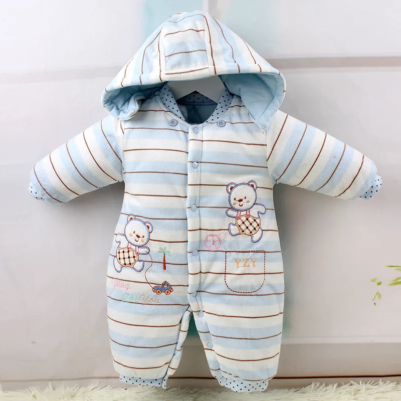 2014 new autumn &amp winter thickness baby rompers classic striped super soft girls boys ha clothes free ship | Детская одежда и