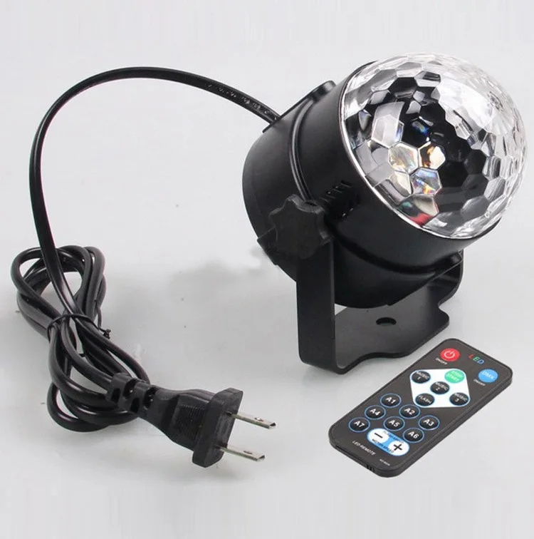 Crystal Magic Ball Led Stage Lamp Remote control RGB stage lights rotating colorful Lighting Disco Laser Light Party | Освещение