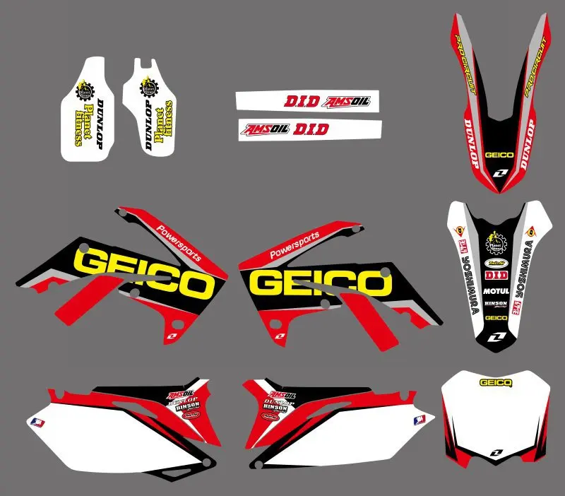 Графика и фоны наклейки Наборы наклеек для Honda CRF250R CRF250 2010 2013 & CRF450R CRF450 2009 2012 CRF 250 250R