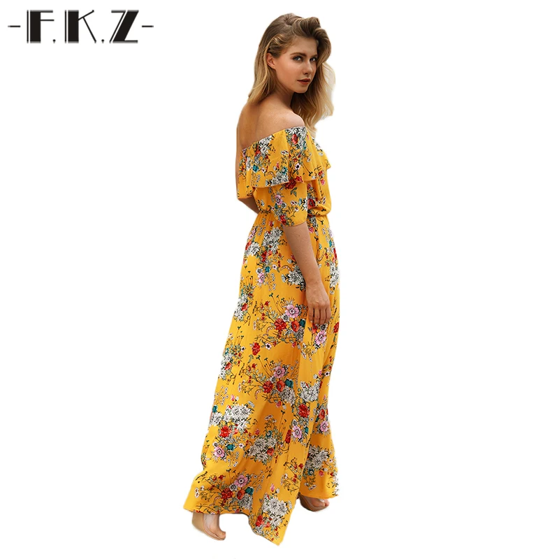 Фкз Для летних вечеринок желтое платье с цветочным принтом вырезом лодочкой