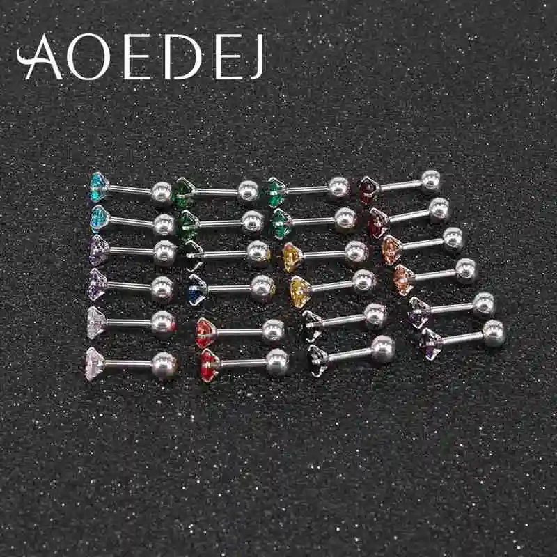 Серьги гвоздики из нержавеющей стали AOEDEJ 24 шт./лот/набор женские круглые