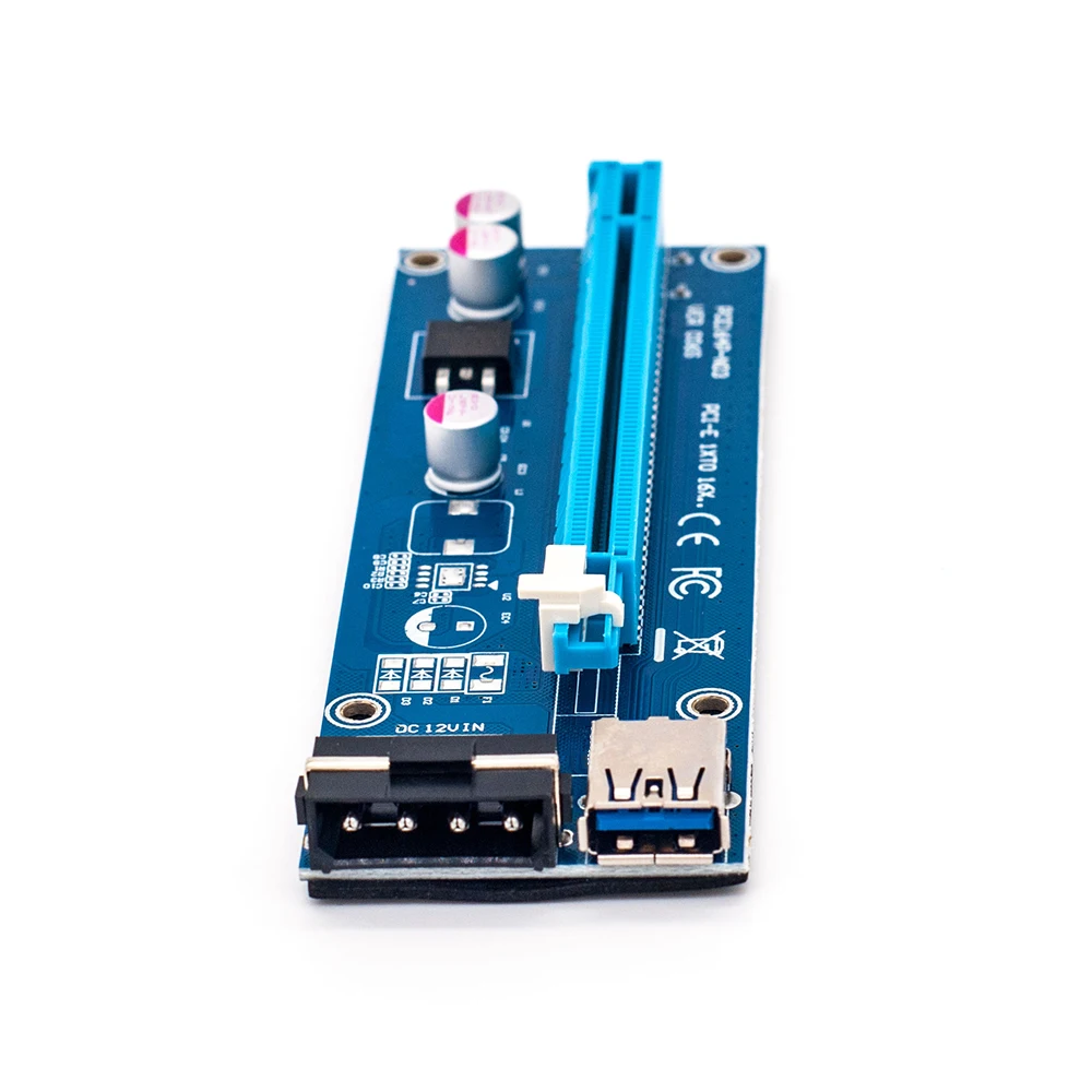 Pci-E удлинитель Pci-e 6 шт. Pci Express Riser Card 1-16x60 см Usb 3 0 кабель Sata на 4 pin Molex Power для Btc Miner |