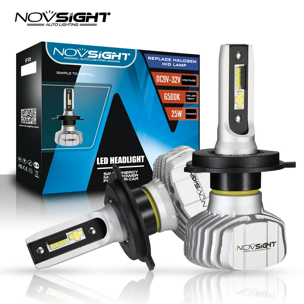 Novsight безвентиляторный светодиодный автомобильный светильник 2 шт. CSP H4 10000LM 50 Вт