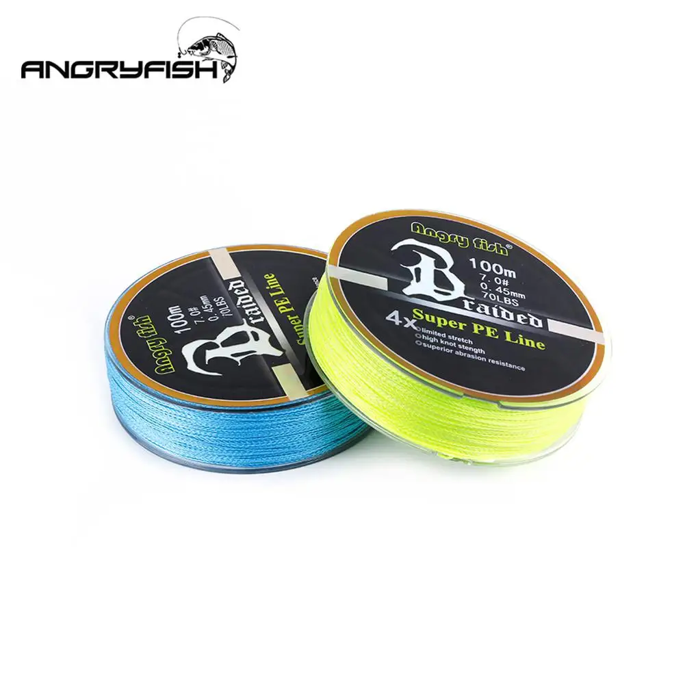 ANGRYFISH Diominate PE Line 4 нити плетеные 100 м/109yds супер сильная леска 10LB-80LB | Спорт и