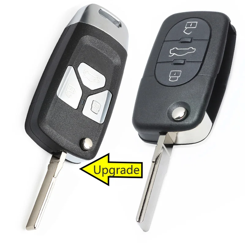 KEYECU 433 МГц ID48 P/N: 4D0 837 231 A/K/N Модернизированный флип 3 кнопки дистанционный ключ-брелок от машины для Audi A3 A4 A6 A8 B5 RS4 RS6 TT Quattro