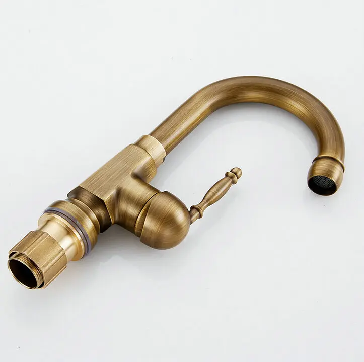 Бесплатная доставка Античная бронзовая отделка кухонные краны смесители для