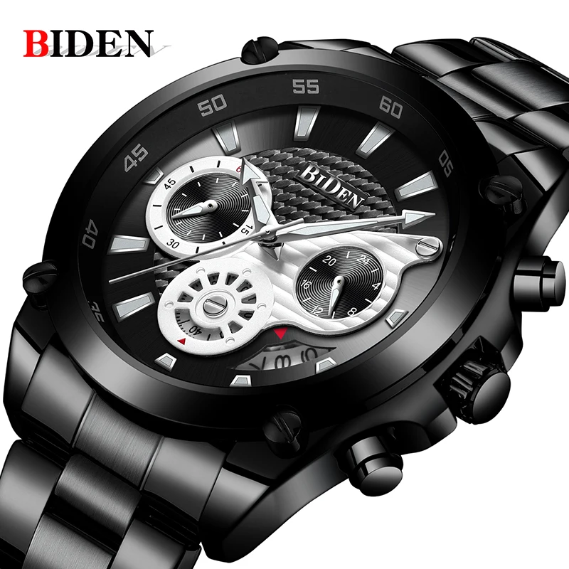 BIDEN мужские часы бизнес QuartzWatch Топ бренд Роскошные военные спортивные модные